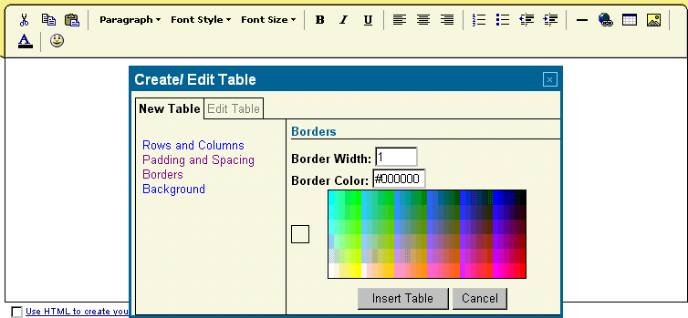 Creating A Table